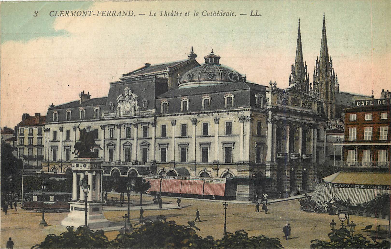 CPA Clermont Ferrand Le Theatre et la Cathedrale 