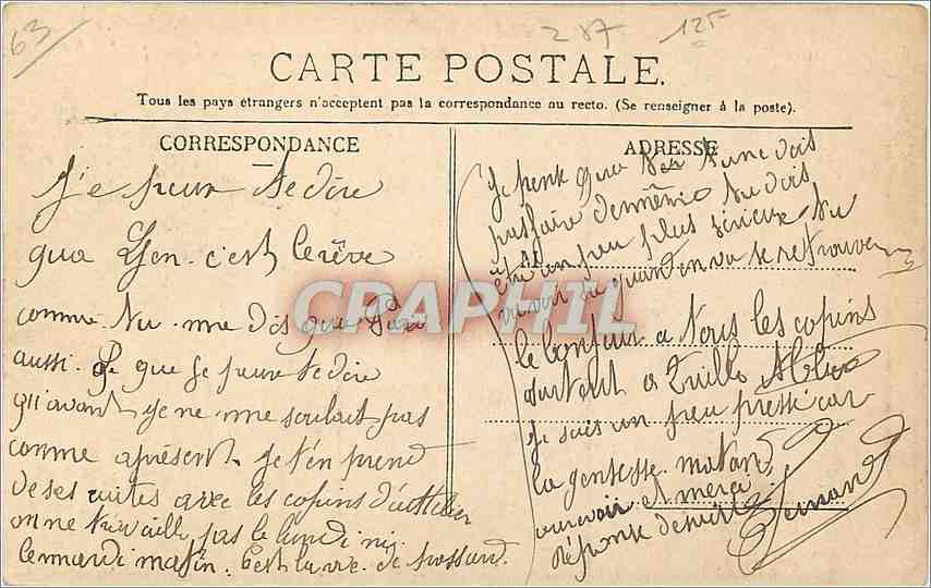 Clermont-Ferrand (P.-de-D.) — Un coin du Lac au Jardin Lecoq — L'Hirondelle, Paris, n°404 — Rückseite