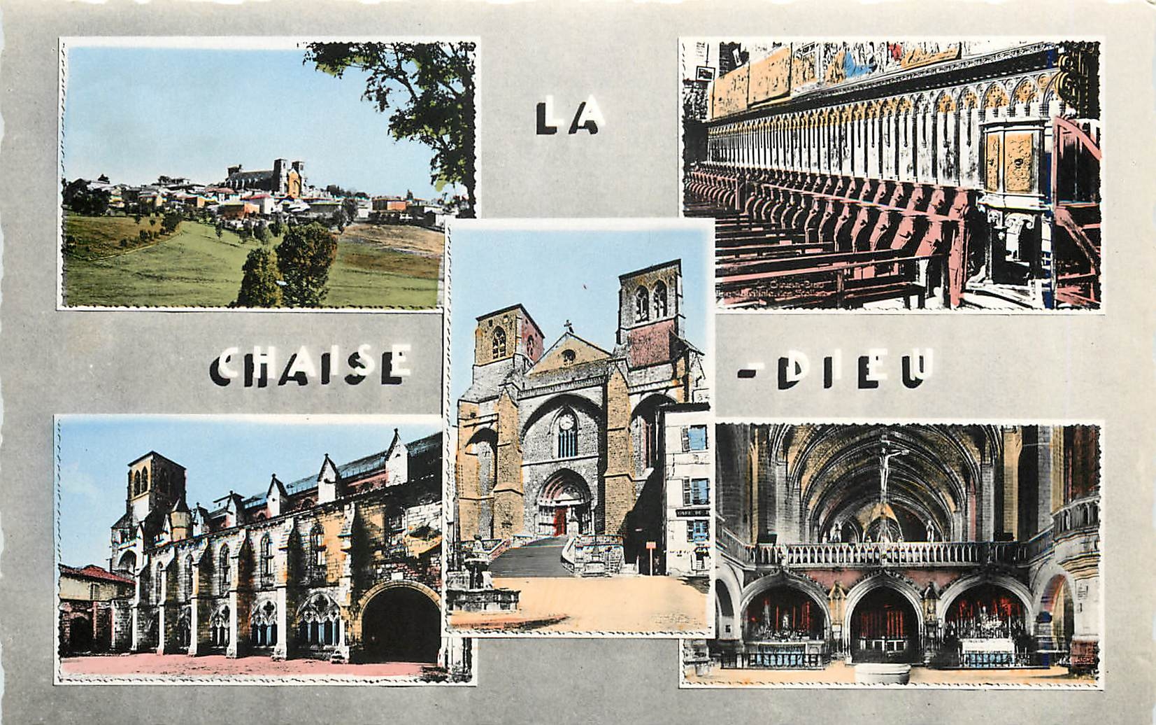 La Chaise-Dieu — Vue générale, église abbatiale, cloître, intérieur — Ed. Vichy