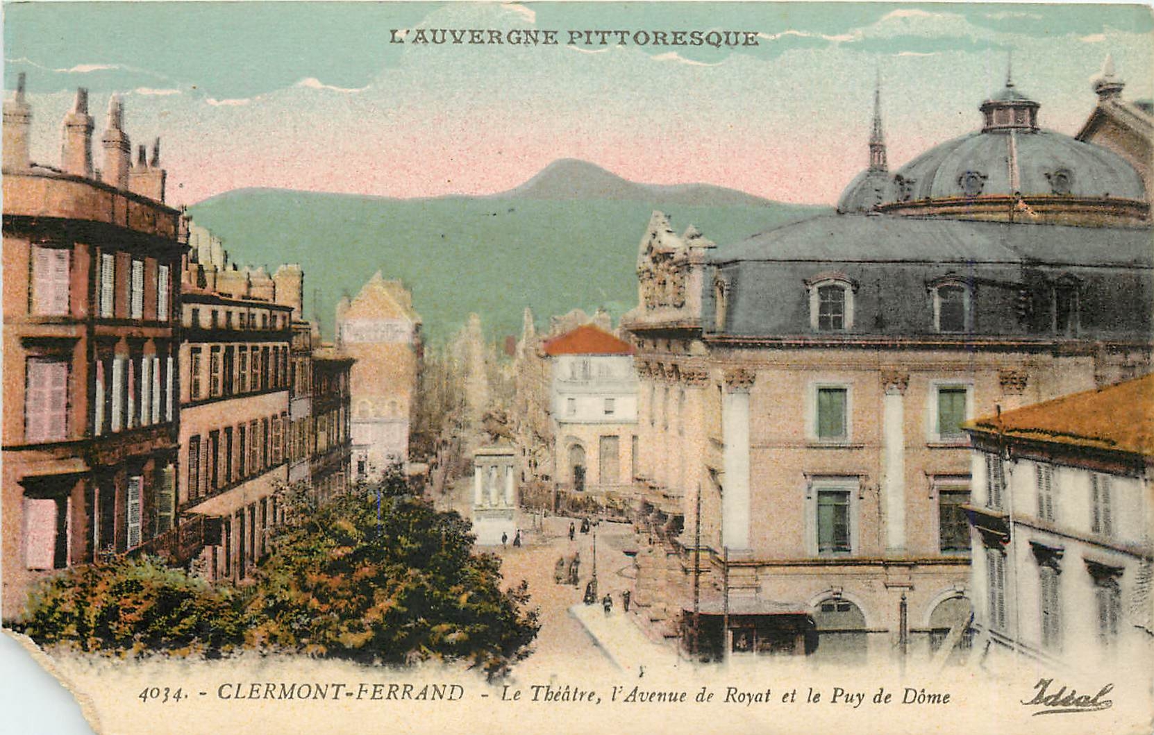 Clermont-Ferrand — The Theatre, Avenue de Royat and Puy de Dôme — Idsal, n° 4034