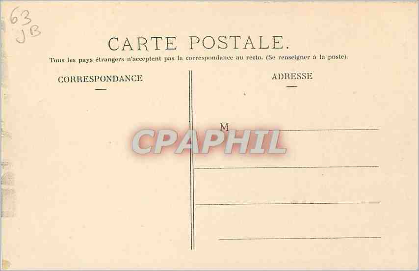 CPA Clermont Ferrand P de D Place de Jaude et Vercigetorix  — Rückseite