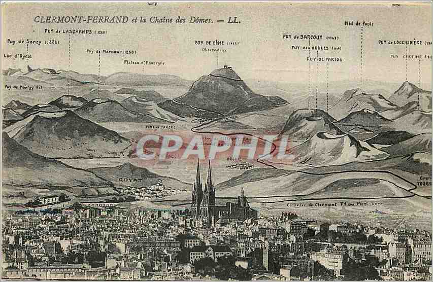 CPA Clermont Ferrand et la Chaine des Domes 