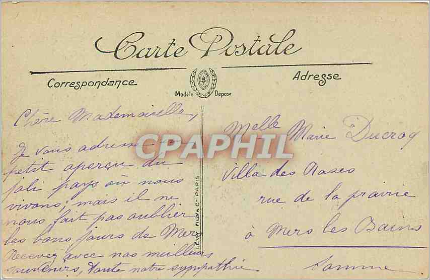 CPA Clermont Ferrand et la Chaine des Domes  — Rückseite
