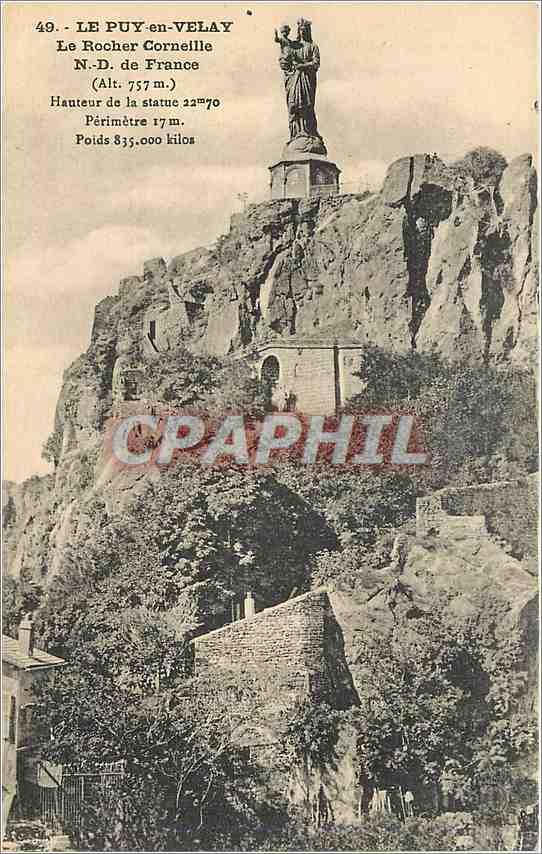 CPA Le Puy en Velay Le Rocher Corneille ND de France 