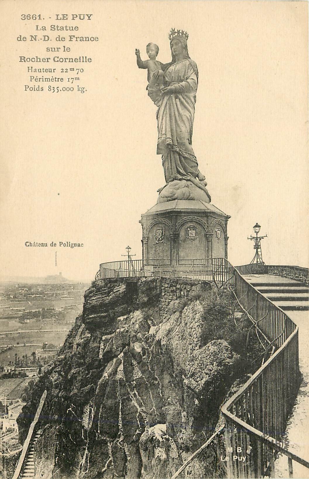 CPA Le Puy La Statue de ND de France sur le Rocher Corneille 