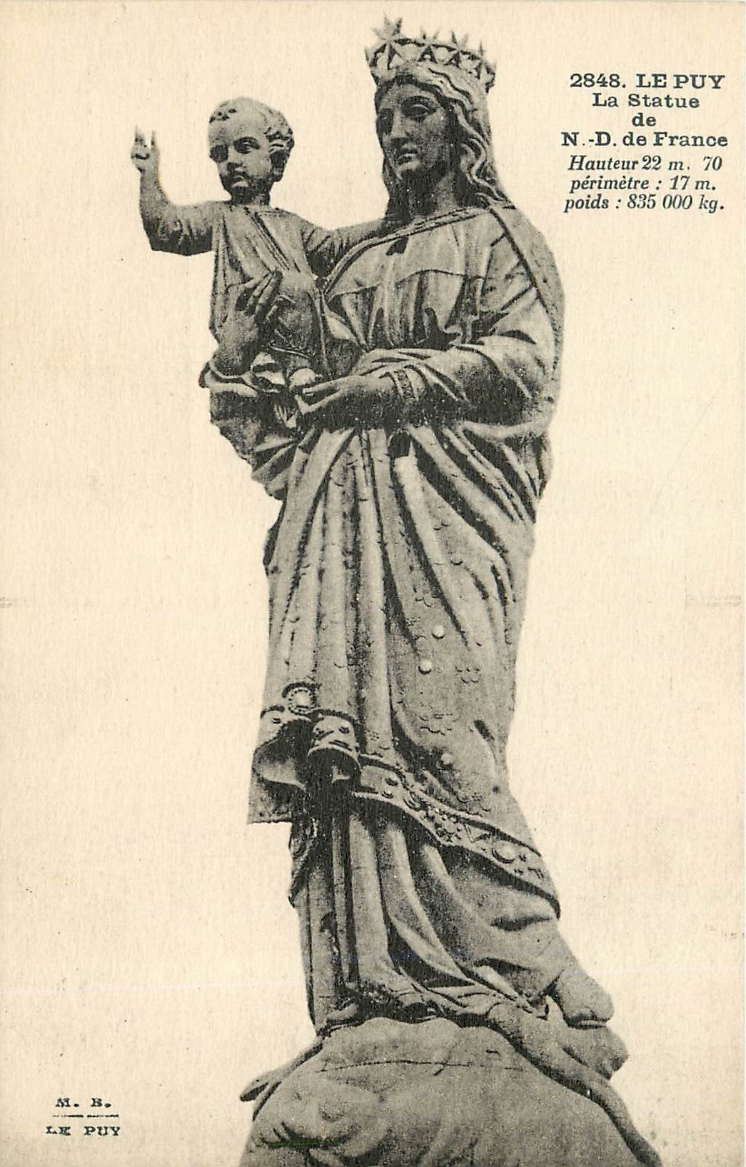 CPA Le Puy La Statue de ND de France 