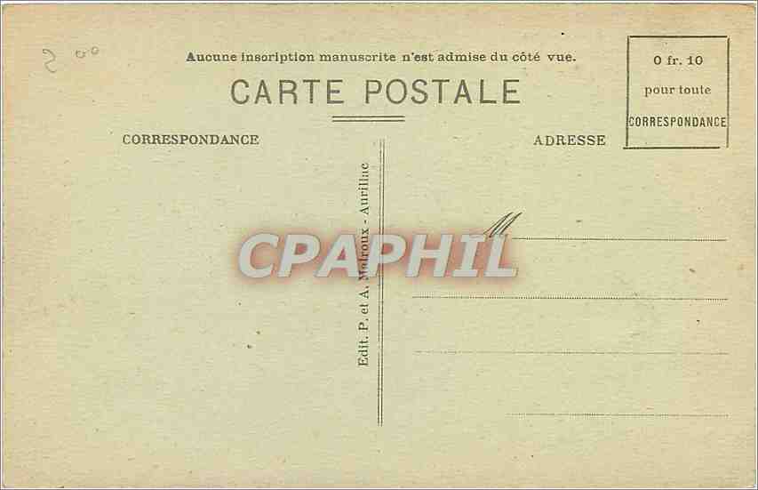 L'Auvergne Pittoresque — Une vacherie au Puy Mary, Cantal — Éditeur P. et A. Molton - Aurillac — Reverso
