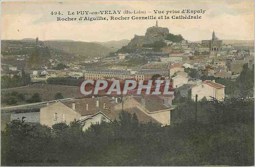 CPA Le Puy  en Velay Hte Loire Vue prise d'Espaly Rocher d'Aiguilhe 