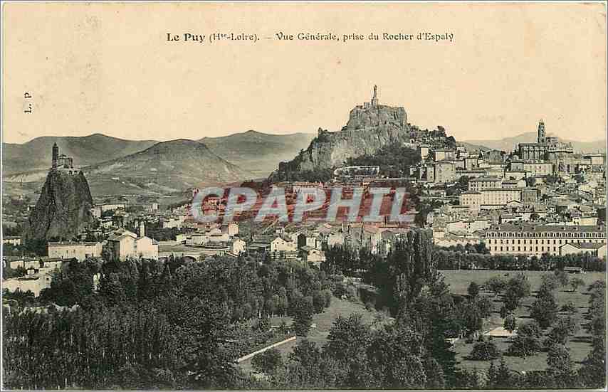 CPA Le Puy  Hte Loire Vue Generale prise du Rocher d'Espaly 