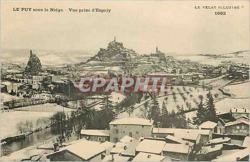 CPA Le Puy  sous la Neige Vue prise d'Espaly 