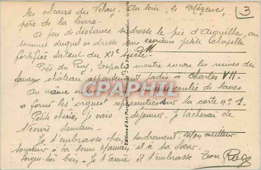 CPA Le Puy  La Vallee d'Aiguilhe  — Verso
