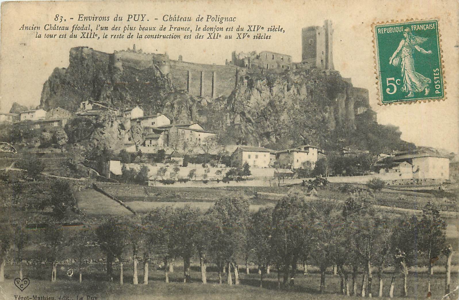 Environs du PUY — Château de Polignac — Yérol-Mathieu, édit. Le Puy