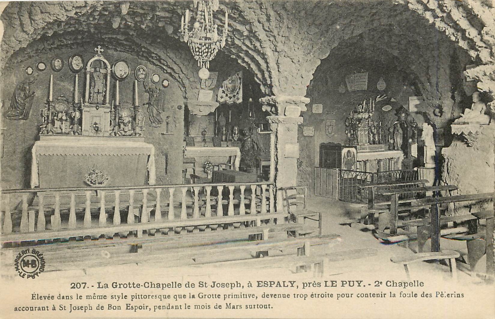 La Grotte-Chapelle de St Joseph, à Espaly, près Le Puy — 2e Chapelle — Imprimerie M. B. Le Puy
