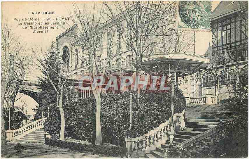 CPA Puy de Dome Royat Le Casino et les Jardins de l'Etablissement thermal 