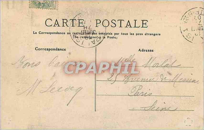 CPA Puy de Dome Royat Le Casino et les Jardins de l'Etablissement thermal  — Rückseite