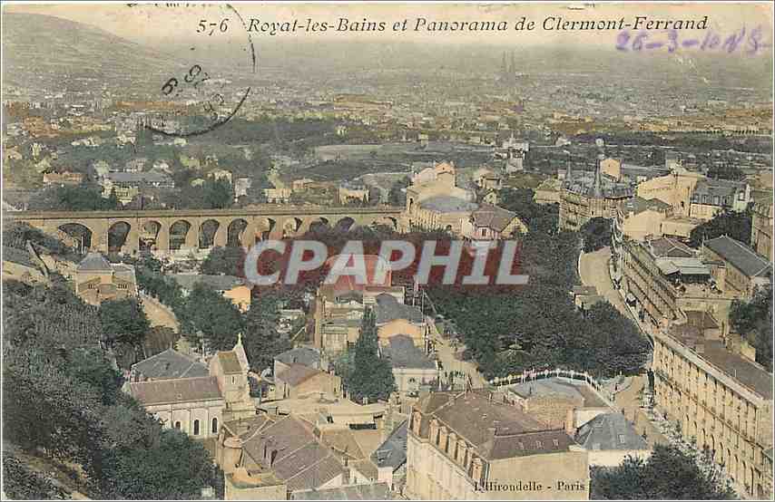 CPA Royat les Bains et Panorama de Clermont Ferrand 