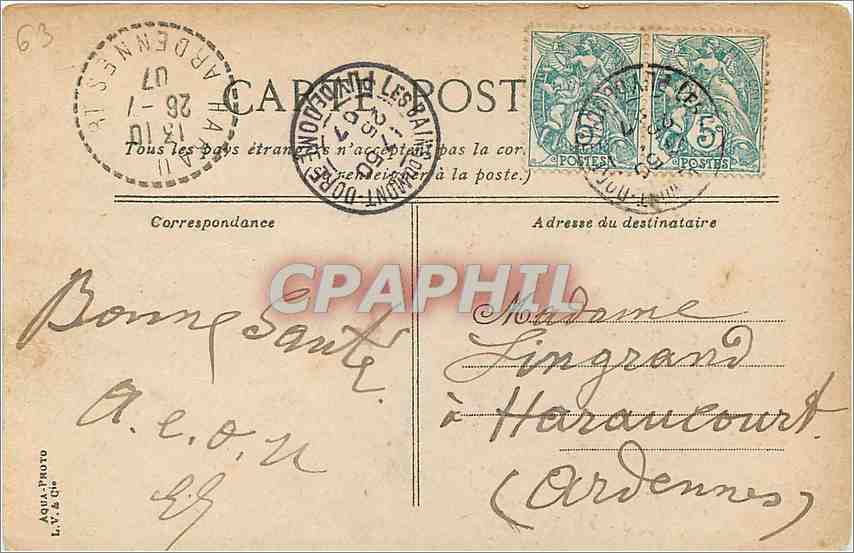 CPA Le Mont Dore Les Burons et le Sancy  — Verso
