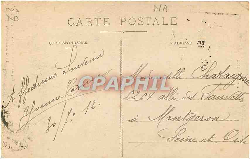 CPA Puy de Dome Mont Dore La Grande Cascade  — Verso