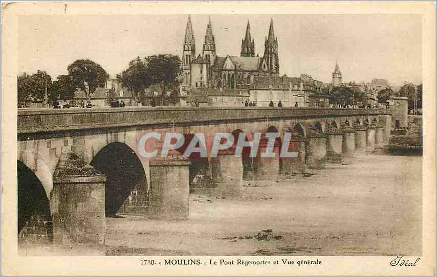CPA Moulins Le Pont Regemortes et Vue generale 