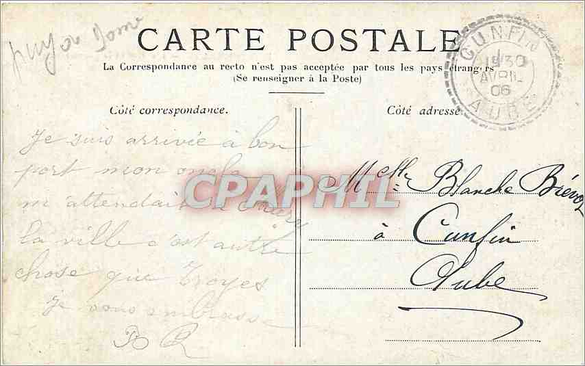 CPA MontFerrand L'Eglise et la grande rue  — Rückseite