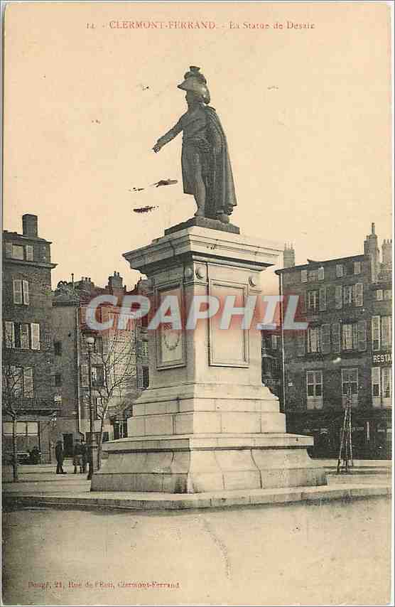Clermont-Ferrand — Statue of Desaix — publisher Paugf, 21, Rue de l'Église