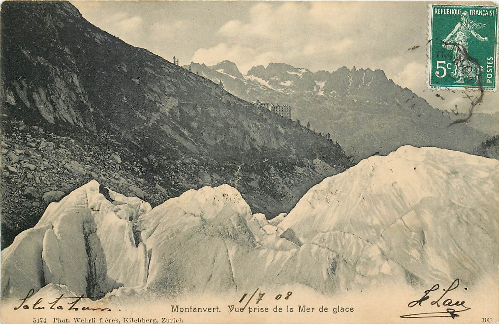 CPA Montanvert Vue prise de la Mer de glace 