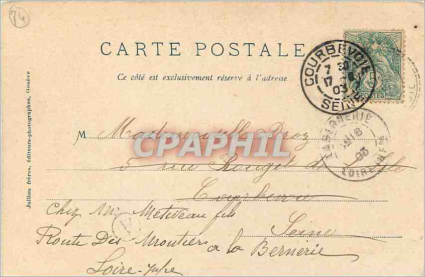 CPA Le Lac Blanc et la Chaine du Mont Blanc  — Rückseite