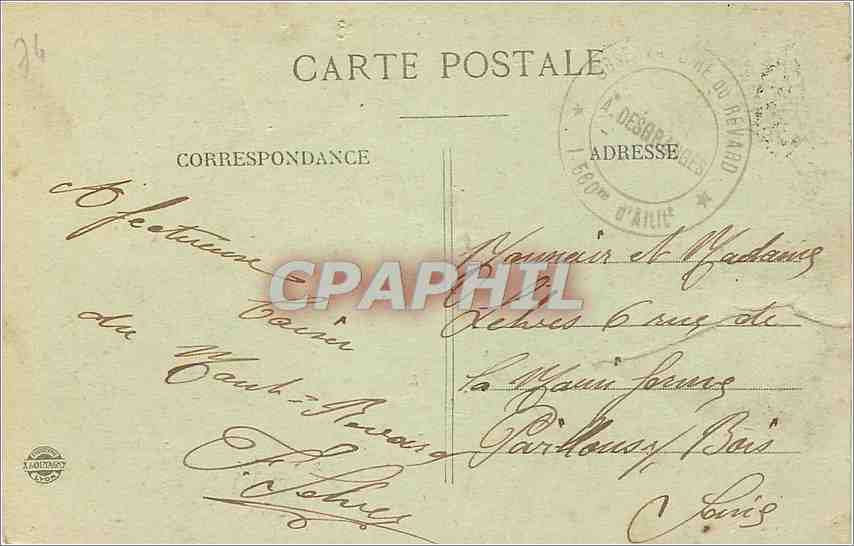 Vintage Postcard Au Revard in winter with Mount Blanc in the background — Back