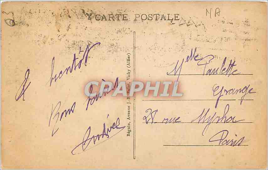 CPA Environs de Vichy Cusset La Vallee du Jolan aux Malavaux  — Verso