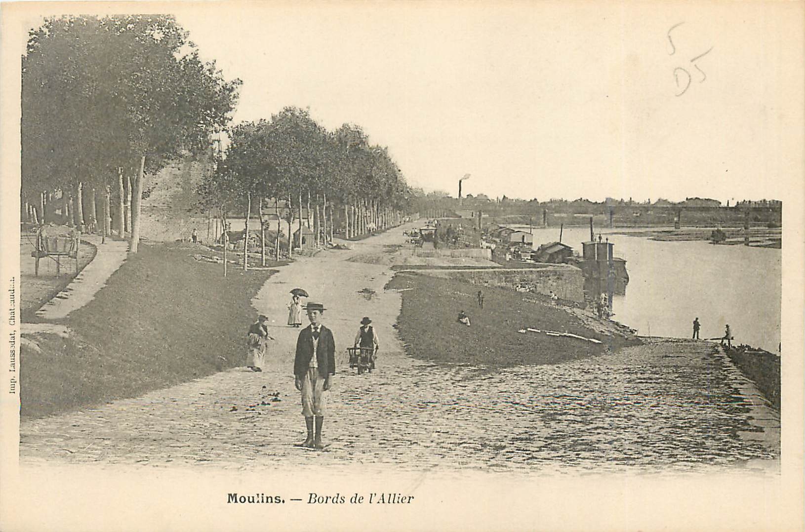 CPA Moulins Bords de l'Allier (carte 1900)