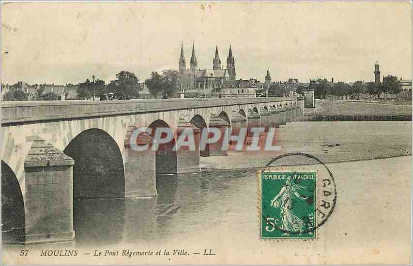CPA Moulins Le Pont Regemorte et la Ville 