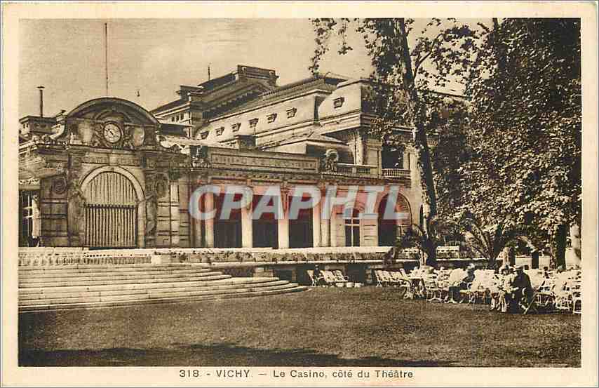 CPA Vichy Le Casino cote du Theatre 