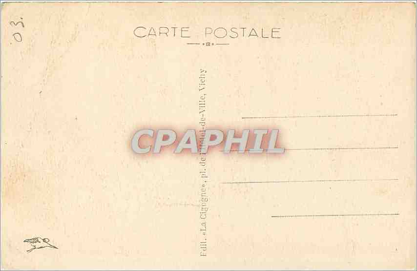 CPA Vichy Le Casino cote du Theatre  — Rückseite