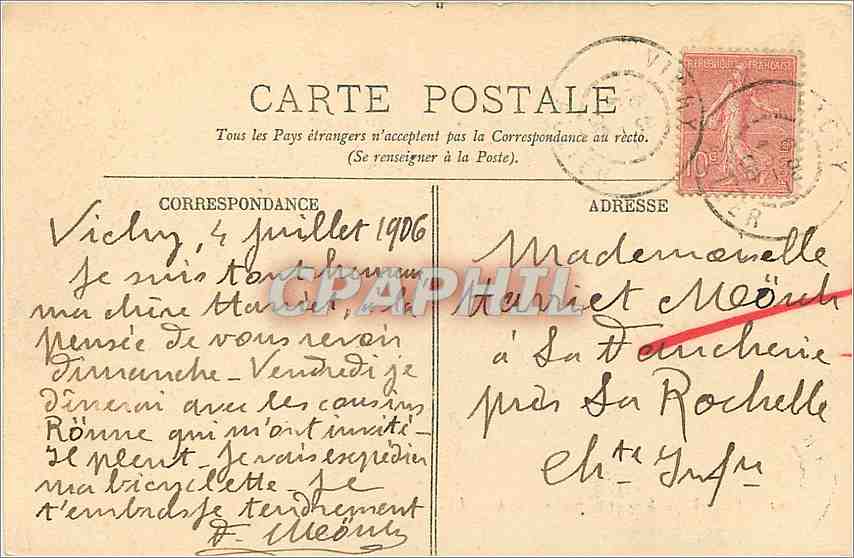 CPA Vichy Sources Chomel et Lucas  — Rückseite