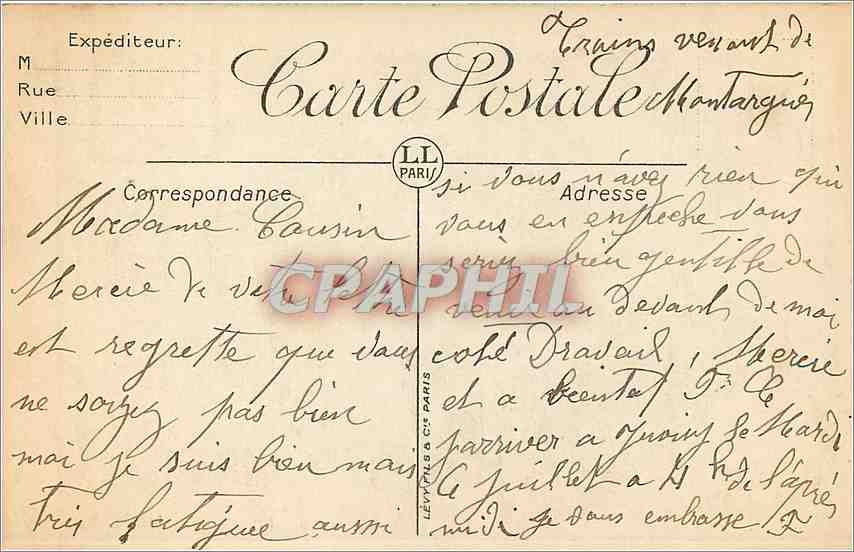 CPA Vichy Le Parc  — Rückseite