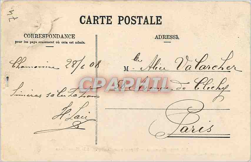 Chamonix — Départ pour Martigny et le Mont-Blanc — Jullien frères, Phot. Editeurs, Genève — Reverso