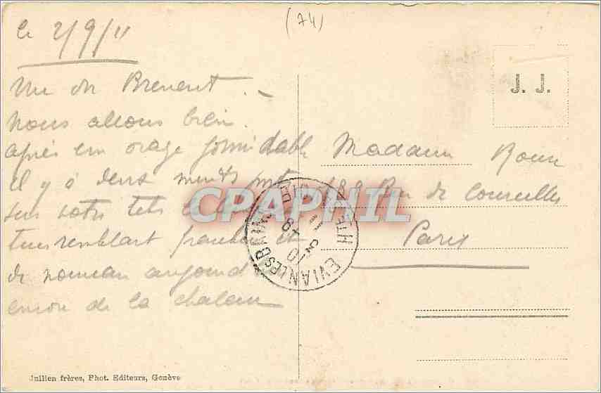 CPA Chamonix Les Grands jorasses  — Verso