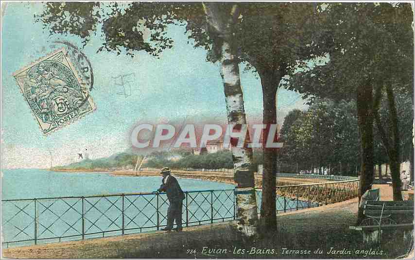 CPA Evian les Bains Terrasse du Jardin anglais 