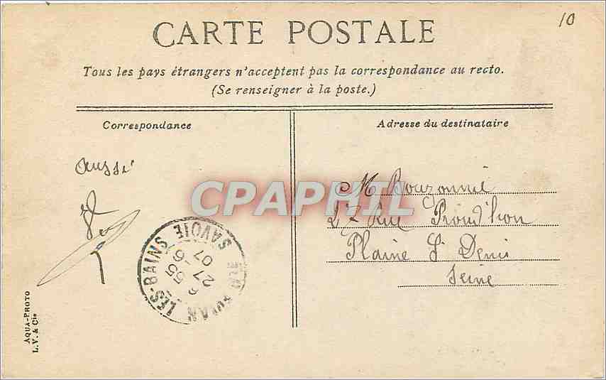 CPA Evian les Bains Terrasse du Jardin anglais  — Verso