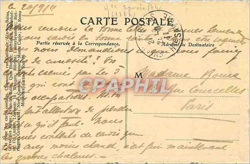 CPA Evian les Bains Le Port et Jardin Anglais Bateaux — Verso