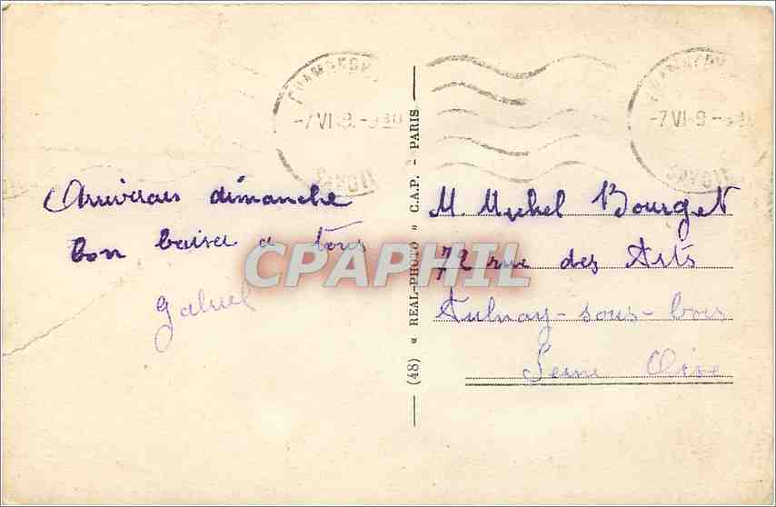 CPA Chambery Fontaine des Elephants par Sappsy et la Societe Generale  — Rückseite
