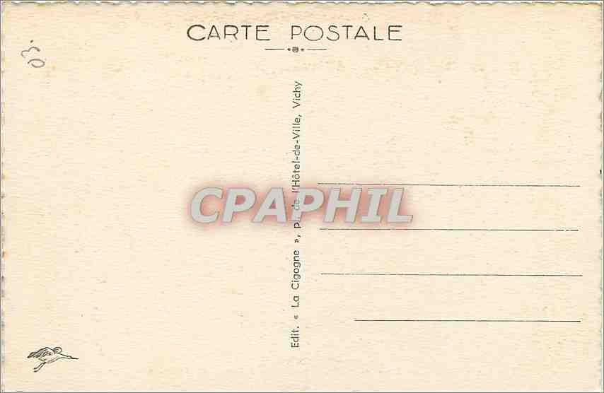 CPA Vichy Dans les Grands Pares Un joil coin du Bassin des Cygnes  — Verso