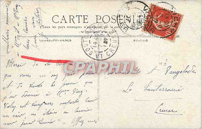 CPA Vichy Porte Plage et Vieille Tour  — Rückseite