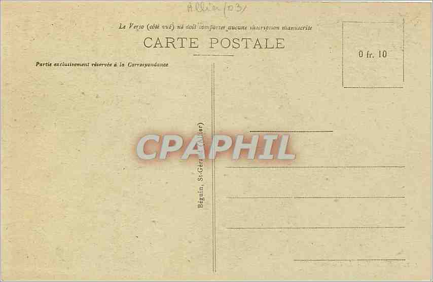 CPA Vichy Le Casino  — Rückseite