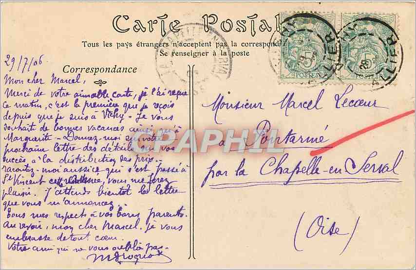 CPA Vichy Les Celestins  — Rückseite