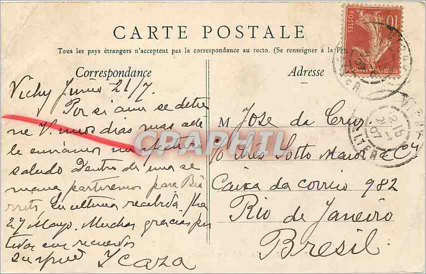 CPA Vichy Le Palais des Sources  — Verso