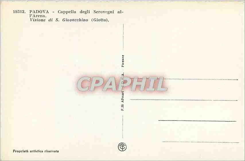 CPA Padova Cappella degli Scrovegni all'Arena  — Verso