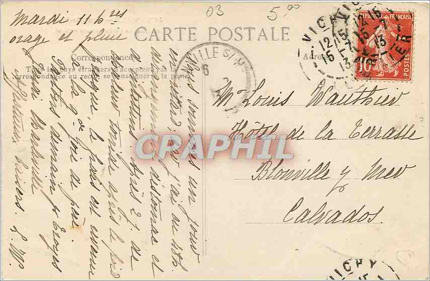 CPA Vichy L'Astoria Palace Annexe de l'International Hotel  — Rückseite
