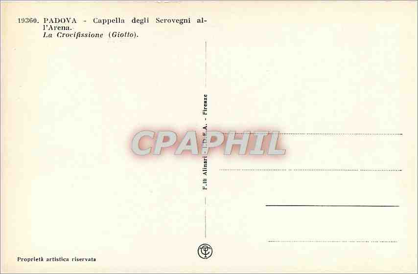 CPA Padova Cappella degli Scrovegni All'Arena  — Rückseite