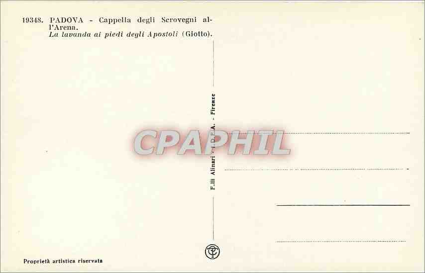 CPA Padova Cappella degli Scrovegni All'Arena La lavanda ai piedi degli Apostoli  — Rückseite